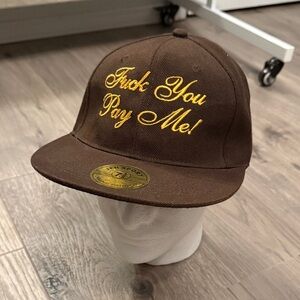 Brown Cap with Yellow Embroidery